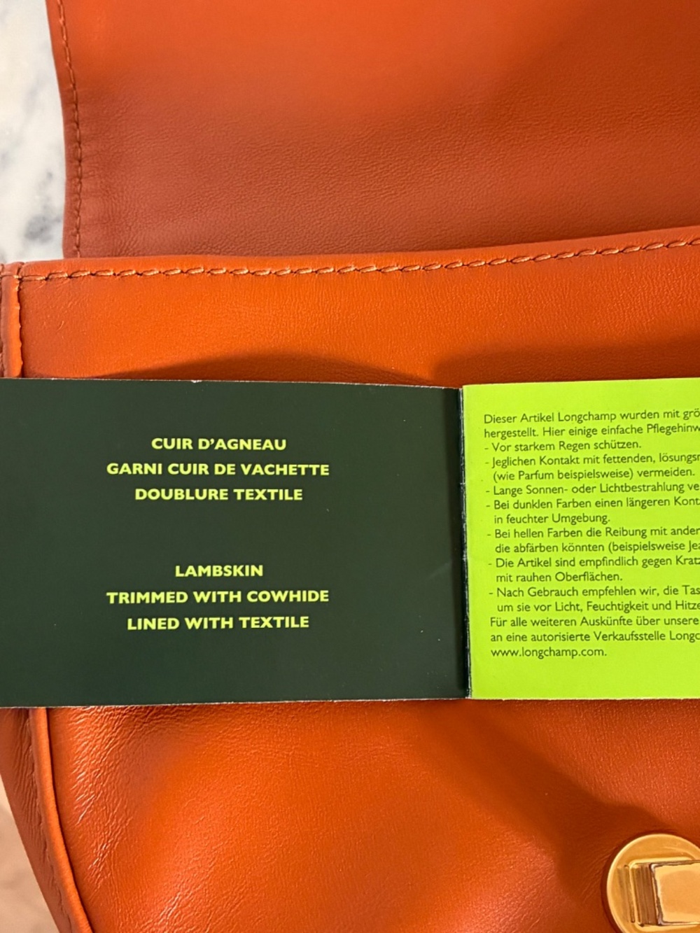 Longchamp orange leather Cavalcade crossbody - Picture 10 of 15